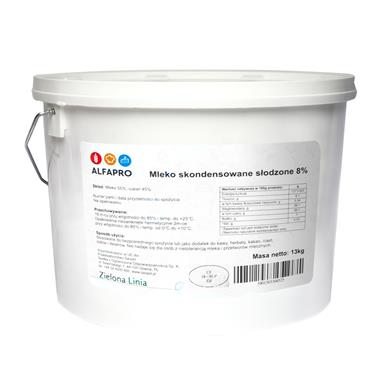Mleko skondensowane słodzone 8% 13kg - ALFAPRO